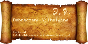 Debreczeny Vilhelmina névjegykártya